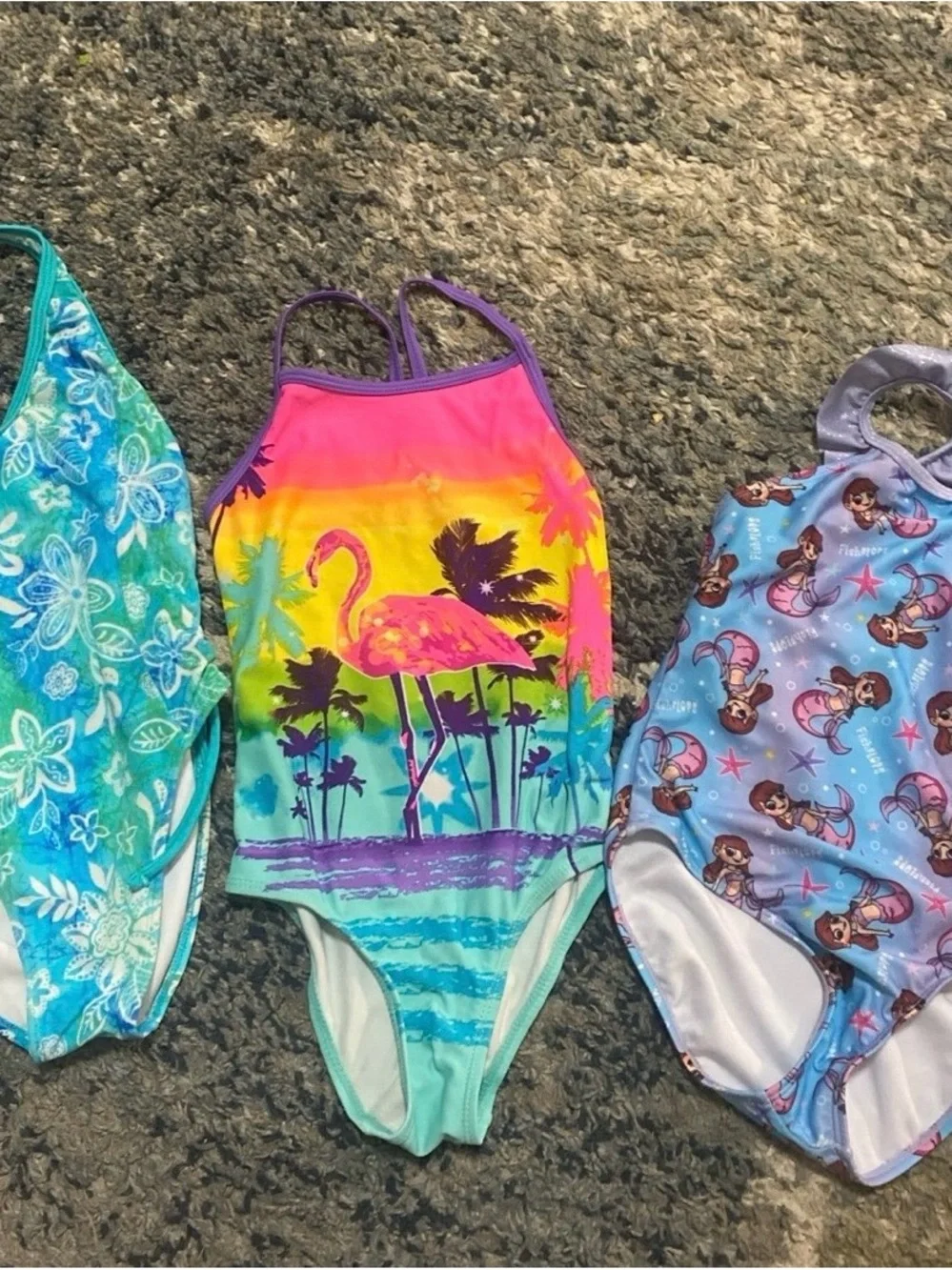 The Limited Girls Multicolor Flamingo One-Piece Swimsuit - Pink Yellow Blue